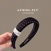Faixa de Cabelo Pérola Poá Francesa Retro High-End de Pressionar Acessório de Cabelo para Exterior com Temperamento Delicado