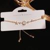 Série Dourada Personalidade Única Tendência Pulseira de Zircônia Luxo Leve Design Versátil Simples Sensação de Alto Padrão Joia de Mão Atacado