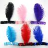 Tocado Flapper de Lentejuelas Halloween lentejuelas pluma pluma de avestruz taladro cabeza diadema