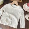 Ropa de Primavera y Otoño para Niñas Camiseta Moda para Bebés Niños Personalizada de Marca de Moda Estilo Coreano Encaje Dulce Floral Camiseta Interior