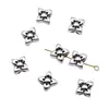 10x 10x 7mm 2,3g prata antiga DIY vintage liga de zinco acessórios de joias flor contas de furo grande