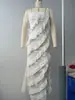 Vestido de tirantes largo con abertura estilo europeo y americano transfronterizo para vacaciones, nuevo de verano 2025, con cordones, sexy, con volantes