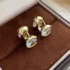 Pendientes de burbuja de circón de doble cara estilo europeo y americano, nuevo modelo 2026, color dorado, pendientes versátiles de moda minimalista, accesorios simples para la oreja