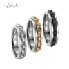Anillo de Acero de Titanio para Hombre Estilo Punk Ins Más Vendido Multiplataforma Venta al por Mayor Transfronteriza Set de Joyería de Descompresión Giratoria de 6 mm