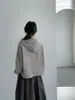 Luego, sudadera casual con capucha a rayas de bloques de color retro estilo coreano para mujer, corte holgado, versátil, con doble cremallera, modelo H803