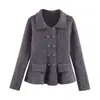 Para Comercio Exterior Europeo y Americano Transfronterizo Ropa de Mujer, Popular en Aliexpress, Elegante Abrigo Suéter de Doble Botonadura para Otoño de Gama Alta