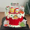 Decoração de Bolo de Natal 2025 Estrela de Natal Urso Laço Coelho Enfeites Linha de Natal Cachorro Plug-in Plug-in