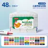 Marcador de Acrílico Noya con Punta Redonda y Cuerpo Triangular, Bolígrafo de Acuarela a Base de Agua, 48 Colores, Gran Capacidad, Impermeable, Bolígrafo de Dibujo para Niños