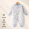 Saco de dormir para bebé de unicornio floral de primavera y otoño, transpirable, algodón puro, manga larga para bebé, cremallera bidireccional, manta anti-patadas, uno