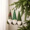3 Piezas Decoraciones Navideñas Muñeco Tejido Sin Rostro de Dibujos Animados Colgantes Adornos Creativos de Hombre del Bosque Accesorios para Árbol de Navidad