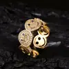 Pulsera Popular de Cara Sonriente Transfronteriza Lujo Accesible Estilo Ins Moda Elegante Europea y Americana Pulsera Abierta de Cobre y Diamante de Gama Alta para Mujeres