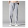 2024 verão ice silk bloomers cropped pants masculino nova cor sólida calças esportivas soltas emagrecendo calças casuais amarradas no tornozelo