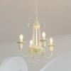 Candelabro de Velas Estilo Crema Francesa de Espectro Completo Estilo Americano Restaurante Estancia Entrada Lujo Habitación de Princesa Sala de Estar Antigua Media Lámpara de Cristal