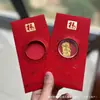 Adesivos de Telefone de Ouro Puro 999 para o Festival da Primavera, Artesanato em Metal de Envelope Vermelho de Alta Qualidade, Presentes para Reunião Anual