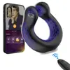 Anillo vibrador de silicona de carga con control remoto transfronterizo para hombres, masturbador con retardo de tiempo, vibrador de pecho, clip vibrador para pezones