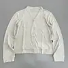 Cárdigan de Cuello V Estilo Perezoso de Lana Tencel para Mujer, Tejido de Punto de Manga Larga para Primavera, Cubierta Fina Protectora del Sol, Top con Botones