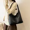 Bolsa Tote Tejida Simple de Gran Capacidad Patrón Tejido Nuevo Otoño 2026 Bolso de Mano Texturizado de Moda Casual Bolso de Hombro