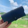 Caja de gafas de fábrica en stock, caja de gafas de sol de cuero hecha a mano de moda, hebilla de clavo, bolsa suave, caja de gafas de sol, logotipo imprimible al por mayor