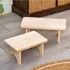 Banqueta de madera maciza para cambiarse los zapatos en la entrada, adecuada para uso doméstico, rectangular, hecha de madera anticorrosión, banco largo de jardín estilo nórdico, banco simple para ponerse los zapatos