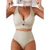 2025 Exportación Nuevo Sexy Push-Up Talla Grande Bikini para Mujer Europeo y Americano Vacaciones en la Costa Traje de Baño de Dos Piezas