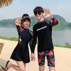 Traje de Buceo Coreano para Mujer de Manga Larga Traje de Baño Medusa Dividido Protector Solar Ajustado Traje de Snorkel Traje de Baño