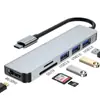 Hub USB C Hub USB 3.0, VIENON Aluminio 8 en 1 Extensor USB con Lector de Tarjetas SD/TF, Conector Auxiliar para Auriculares de 3.5mm para MacBook Pro Air y Más Dispositivos PC/Laptop/Tablet