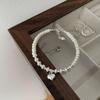 Corea del Sur lujo ligero Plata de Ley 925 Perla encantador versátil Pulsera Smiley femenina diseño nicho ins pulsera de cuerda elástica