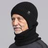 Sombrero de Punto para Mediana Edad y Ancianos para Hombre Otoño e Invierno con Forro Polar Engrosado Protección para las Orejas Sombrero de Lana de Abuelo para Personas Mayores Cálido Combinable
