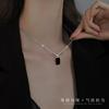 Collar cuadrado de estilo japonés y coreano para mujer, novedad de 2024, con diseño de explosión, temperamento simple, colgante de plata rota, ideal como regalo de novia.