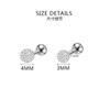 Amazon Moda Europea y Americana Uña de Bola Full Diamond para Oreja Uña de Hueso de Oreja Acero Inoxidable Electrochapado Mini Diamante Super Brillante Joyería de Perforación