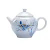 Tetera Qingji pintada a mano en azul y blanco con urraca y Dengzhi, juego de té kung fu, color de bajo vidriado literati, filtro de agujero de bola, tetera de mano para el hogar