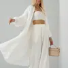 Cardigan Tricot Longo Branco para Mulheres no Outono e Inverno Novo Estilo Macio e Solto Estilo Preguiçoso Jaqueta Suéter de Veludo Imitação de Visão