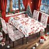 Mantel Navideño y Funda para Silla Transfronteriza al por Mayor Nuevo Todo Incluido Seda de Leche Mantel Navideño Impermeable Estampado Juego de Manteles