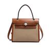 Bolsa Feminina Transfronteiriça de Grande Capacidade Nova Bolsa Transversal Versátil de Alto Nível para Viagem e Deslocamento Bolsa de Ombro Retrô de Lona com Emendas