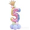 Set de globos de aluminio de 40 pulgadas con números grandes de degradado arcoíris 0-9 para fiesta de cumpleaños infantil, plata para fiesta