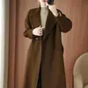 Nuevo Abrigo Coreano de Lana 100% Otoño/Invierno 2026 Abrigo Versátil de Cachemira Doble Cara para Mujer, Longitud Media, Engrosado