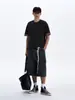 Camiseta de Verano para Hombre Color Bloque a Cuadros Gris Claro Manga Corta Estilo Americano Cleanfit Resistente Cuello Pequeño Casual Manga Media