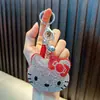 Llavero de Gato con Incrustaciones de Diamantes para Coche, Borla de Gato con Tachuelas Calientes de Terciopelo Coreano Llavero Colgante Regalo Pequeño