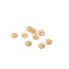Separador de Cuentas Huecas de Pétalos con Baño de Oro de 18K Conservador de Color Cobre Hecho a Mano DIY Tapa de Flor Accesorios para Pulsera de Cuentas