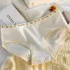 Nova Roupa Íntima Doce de Algodão Puro de Cintura Média, Antibacteriana e Amiga da Pele, Shorts Feminino, Estilo Fresco Simples que Cobre o Quadril