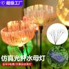 Luz solar de fibra óptica para agua madre lámpara exterior impermeable led patio paisaje césped luz de inserción para piso luces decorativas de gradiente RGB