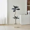 Árbol de Goma Black Diamond Planta Verde Artificial Decoración de Sala de Estar de Lujo de Gama Alta Planta Falsa Biónica Grande de Pie Estilo Wabi-Sabi
