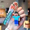Juego Minecraft Llavero Colgante de Plástico Blando Cadena de Llaves Colgante de Coche Muñeco de Dibujos Animados Bloque de Construcción de PVC Muñeco