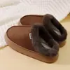 Pantuflas de Algodón para Mujer, Estilo de Moda Otoño e Invierno 2026, Calientes para el Hogar Interior, Suela Gruesa Antideslizante Resistentes a la Suciedad, Zapatos de Algodón Felpudos para Exteriores