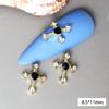 Joyería para uñas de cruz con incrustaciones de diamantes Tendencia europea y americana Accesorios para uñas de aleación para usar decoración DIY venta al por mayor reflejo superficial
