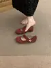 Zapatos Mary Jane Gruesos para Aumentar Altura Chuyuji 2026 Primavera Nuevos para Mujer, Zapatos Planos Bajos Estilo Retro Francés con Punta Redonda