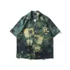Cuello de solapa 2026 Estilo nuevo Camisa floral para hombre Estilo coreano Holgada Moda Estampada Estilo playero Casual Camisa de manga corta Exportación