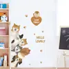 Adesivos de Porta de Animal Cachorro Torto Fofo de Desenho Animado Adesivos de Parede Autoadesivos Decoração de Sala de Estar Quarto Adesivos BR0895F