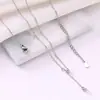Collar de Acero Inoxidable Ajustable con Colgante de Perla con Cadena de Titanio Acero Chapado al Vacío en Oro de 18 Quilates Cadena para Clavícula con Colgante de Perla