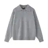 Yidao Vintage 2026 Otoño Nuevo Retro Japonés Sencillo Color Sólido Estilo Relajado Corte Holgado Cuello Solapa Suéter de Punto para Hombre